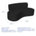 Kit Sofá Curvo Amsterdã 160cm e 2 Poltronas Luiza Max Suede Preto