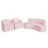 Kit Sofá Curvo Amsterdã 160cm e 2 Poltronas Luiza Max Suede Rosa Bebê