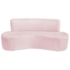 Kit Sofá Curvo Amsterdã 160cm e 2 Poltronas Luiza Max Suede Rosa Bebê