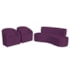 Kit Sofá Curvo Amsterdã 160cm e 2 Poltronas Luiza Max Suede Roxo