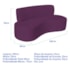 Kit Sofá Curvo Amsterdã 160cm e 2 Poltronas Luiza Max Suede Roxo