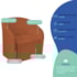 Kit Sofá Curvo Amsterdã 160cm e 2 Poltronas Luiza Max Suede Terracota