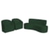 Kit Sofá Curvo Amsterdã 160cm e 2 Poltronas Luiza Max Suede Verde