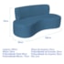 Kit Sofá Curvo Amsterdã 160cm e Poltrona Luiza Max Linho Azul Royal