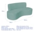 Kit Sofá Curvo Amsterdã 160cm e Poltrona Luiza Max Suede Azul Tiffany