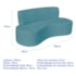 Kit Sofá Curvo Amsterdã 180cm e 2 Poltronas Luiza Max Suede Azul Turquesa