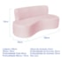Kit Sofá Curvo Amsterdã 180cm e 2 Poltronas Luiza Max Suede Rosa Bebê