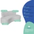 Kit Sofá Curvo Amsterdã 180cm e Poltrona Luiza Max Linho Cinza Claro