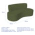 Kit Sofá Curvo Amsterdã 180cm e Poltrona Luiza Max Linho Verde
