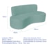 Kit Sofá Curvo Amsterdã 180cm e Poltrona Luiza Max Suede Azul Tiffany