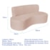 Kit Sofá Curvo Amsterdã 180cm e Poltrona Luiza Max Suede Rose