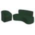 Kit Sofá Curvo Amsterdã 180cm e Poltrona Luiza Max Suede Verde