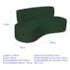 Kit Sofá Curvo Amsterdã 180cm e Poltrona Luiza Max Suede Verde