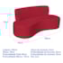Kit Sofá Curvo Amsterdã 180cm e Poltrona Luiza Max Suede Vermelho