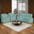 Kit Sofá Curvo Amsterdã 200cm e 2 Poltronas Luiza Max Suede Azul Tiffany