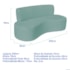 Kit Sofá Curvo Amsterdã 200cm e 2 Poltronas Luiza Max Suede Azul Tiffany