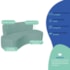 Kit Sofá Curvo Amsterdã 200cm e 2 Poltronas Luiza Max Suede Azul Tiffany