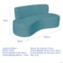 Kit Sofá Curvo Amsterdã 200cm e 2 Poltronas Luiza Max Suede Azul Turquesa