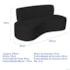 Kit Sofá Curvo Amsterdã 200cm e 2 Poltronas Luiza Max Suede Preto
