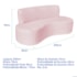 Kit Sofá Curvo Amsterdã 200cm e 2 Poltronas Luiza Max Suede Rosa Bebê