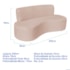Kit Sofá Curvo Amsterdã 200cm e 2 Poltronas Luiza Max Suede Rose