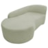Kit Sofá Curvo França 140cm L.E e 2 Poltronas Luiza Max Conforto, Elegância e Design Moderno Bouclé Verde Oliva