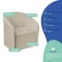 Kit Sofá Curvo França 140cm LD. e 2 Poltronas Luiza Max Conforto, Elegância e Design Moderno Linho Bege