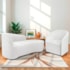 Kit Sofá Curvo França 140cm LD. e Poltrona Luiza Max Conforto, Elegância e Design Moderno Bouclé Branco
