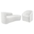 Kit Sofá Curvo França 140cm LD. e Poltrona Luiza Max Conforto, Elegância e Design Moderno Bouclé Branco