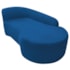Kit Sofá Curvo França 140cm LD. e Poltrona Luiza Max Conforto, Elegância e Design Moderno Linho Azul Royal