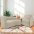 Kit Sofá Curvo França 140cm LD. e Poltrona Luiza Max Conforto, Elegância e Design Moderno Linho Bege