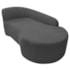 Kit Sofá Curvo França 140cm LD. e Poltrona Luiza Max Conforto, Elegância e Design Moderno Linho Cinza Escuro