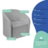 Kit Sofá Curvo França 140cm LD. e Poltrona Luiza Max Conforto, Elegância e Design Moderno Linho Cinza Claro