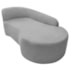 Kit Sofá Curvo França 140cm LD. e Poltrona Luiza Max Conforto, Elegância e Design Moderno Linho Cinza Claro