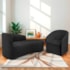 Kit Sofá Curvo França 140cm LD. e Poltrona Luiza Max Conforto, Elegância e Design Moderno Linho Preto