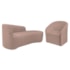Kit Sofá Curvo França 140cm LD. e Poltrona Luiza Max Conforto, Elegância e Design Moderno Linho Rose