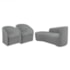 Kit Sofá Curvo França 160cm L.E e 2 Poltronas Luiza Max Conforto, Elegância e Design Moderno Bouclé Cinza