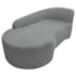 Kit Sofá Curvo França 160cm L.E e 2 Poltronas Luiza Max Conforto, Elegância e Design Moderno Bouclé Cinza
