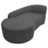 Kit Sofá Curvo França 160cm L.E e 2 Poltronas Luiza Max Conforto, Elegância e Design Moderno Linho Cinza Escuro