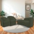 Kit Sofá Curvo França 160cm L.E e 2 Poltronas Luiza Max Conforto, Elegância e Design Moderno Linho Verde
