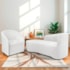 Kit Sofá Curvo França 160cm L.E e Poltrona Luiza Max Conforto, Elegância e Design Moderno Bouclé Branco