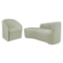 Kit Sofá Curvo França 160cm L.E e Poltrona Luiza Max Conforto, Elegância e Design Moderno Bouclé Verde Oliva