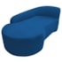 Kit Sofá Curvo França 160cm L.E e Poltrona Luiza Max Conforto, Elegância e Design Moderno Linho Azul Royal