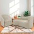 Kit Sofá Curvo França 160cm L.E e Poltrona Luiza Max Conforto, Elegância e Design Moderno Linho Bege