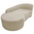 Kit Sofá Curvo França 160cm L.E e Poltrona Luiza Max Conforto, Elegância e Design Moderno Linho Bege