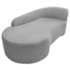 Kit Sofá Curvo França 160cm L.E e Poltrona Luiza Max Conforto, Elegância e Design Moderno Linho Cinza Claro