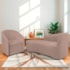 Kit Sofá Curvo França 160cm L.E e Poltrona Luiza Max Conforto, Elegância e Design Moderno Linho Rose