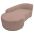 Kit Sofá Curvo França 160cm L.E e Poltrona Luiza Max Conforto, Elegância e Design Moderno Linho Rose