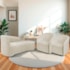 Kit Sofá Curvo França 160cm LD. e 2 Poltronas Luiza Max Conforto, Elegância e Design Moderno Bouclé Bege