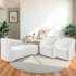 Kit Sofá Curvo França 160cm LD. e 2 Poltronas Luiza Max Conforto, Elegância e Design Moderno Bouclé Branco